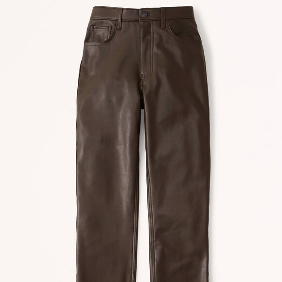 Abercrombie & Fitch Pants - NWT Abercrombie Curve Love 90's Straight Ultra High Rise Vegan Leather Pant